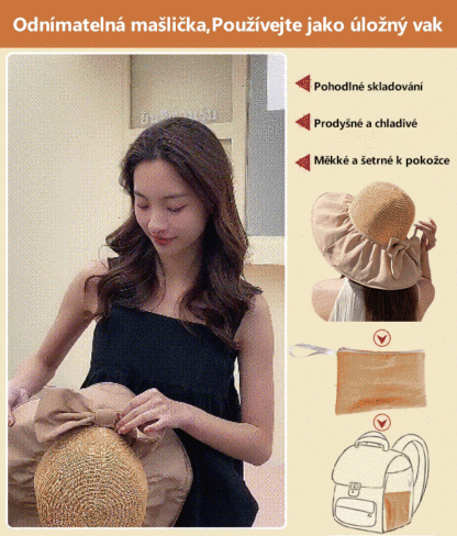 Dámský oboustranný sluneční klobouk se širokou krempou