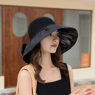 Dámský oboustranný sluneční klobouk se širokou krempou