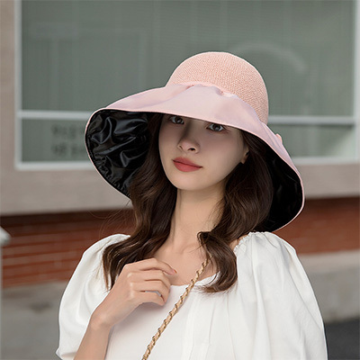 Dámský oboustranný sluneční klobouk se širokou krempou