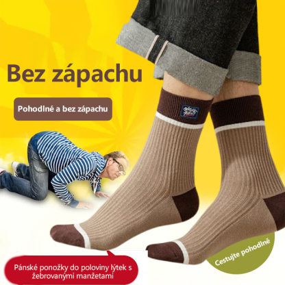 Pánské žebrované středně vysoké ponožky