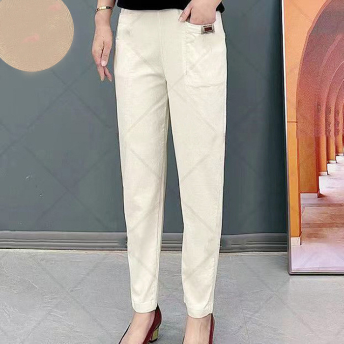 Women's Elastic Waist Cotton Pants