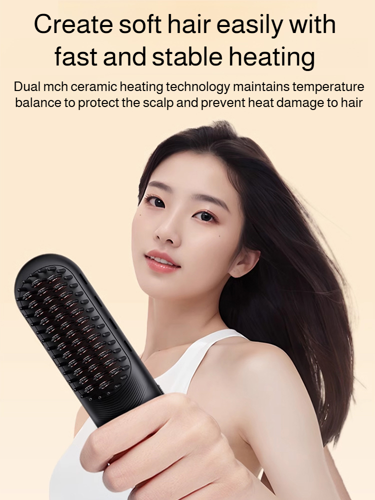 Portable Straightening and Curling Cordless Negative Ion comb