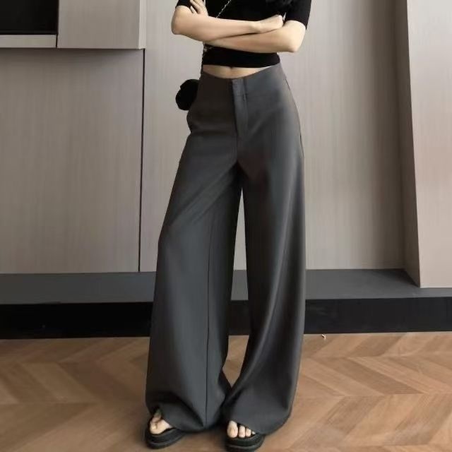 multiwear widelegged pants casual pants Soft versatile Design temperament Spring Suit Pants Women Lo