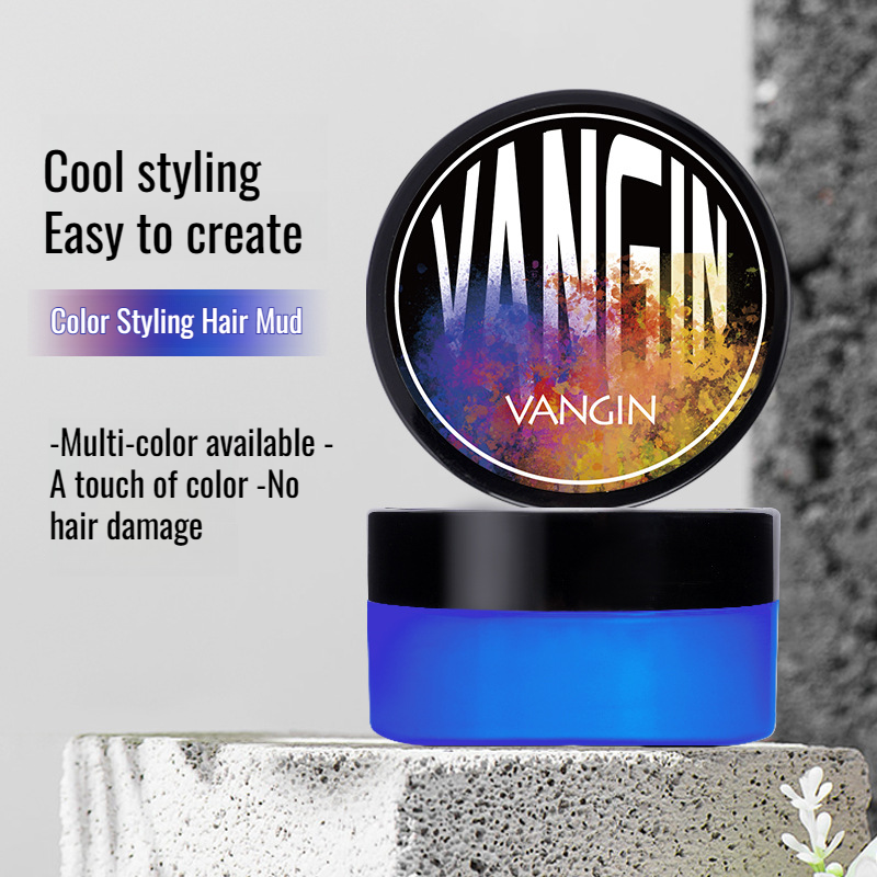 Men's Cool Color Hair Clay Colorful Styling Wax Black Brown Cool Color Hair Clay