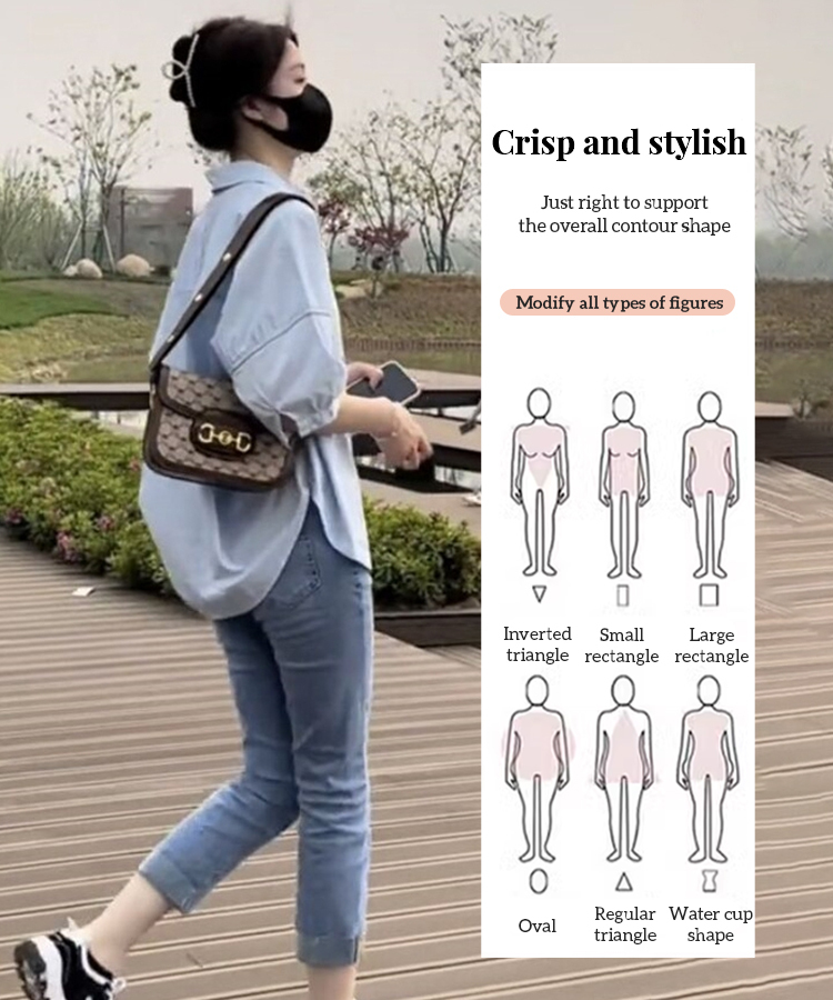 Loose slimming thin white shirt for women