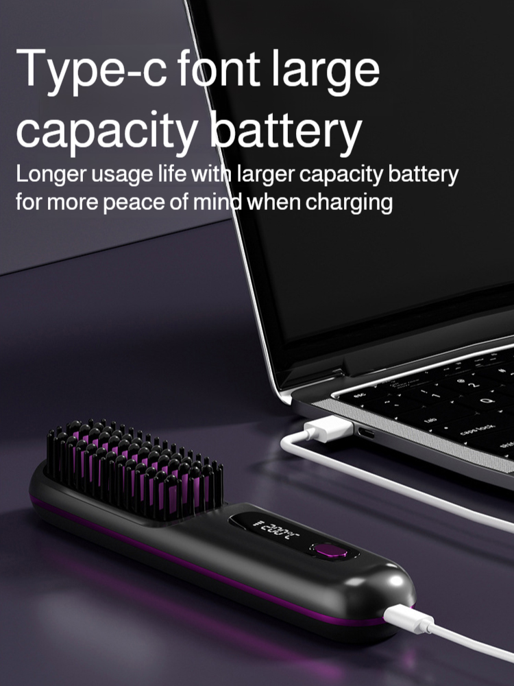 Portable Straightening and Curling Cordless Negative Ion comb