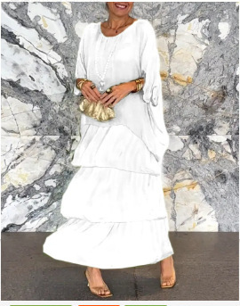 Fashion Chiffon Bat Sleeve Dress