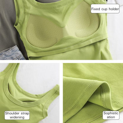 Camisole thin nonmarking bottoming undershirt female summer outwear with bra pads tops