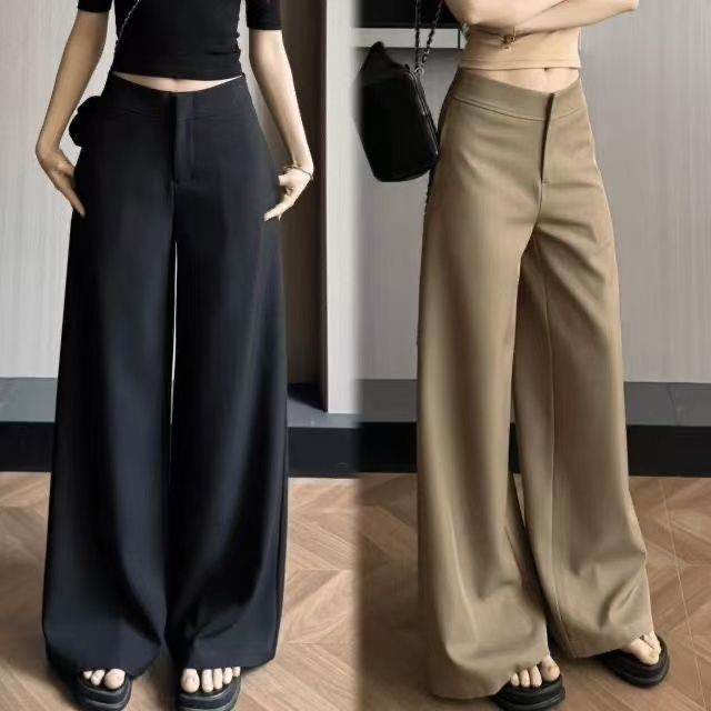 multiwear widelegged pants casual pants Soft versatile Design temperament Spring Suit Pants Women Lo