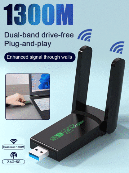 [Fast to Fly] 1300M Dual Band Drive-free Wireless Network Card