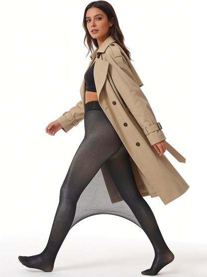 【Multicolor Options】Translucent Warm Fleece-Lined Base Layer Tights