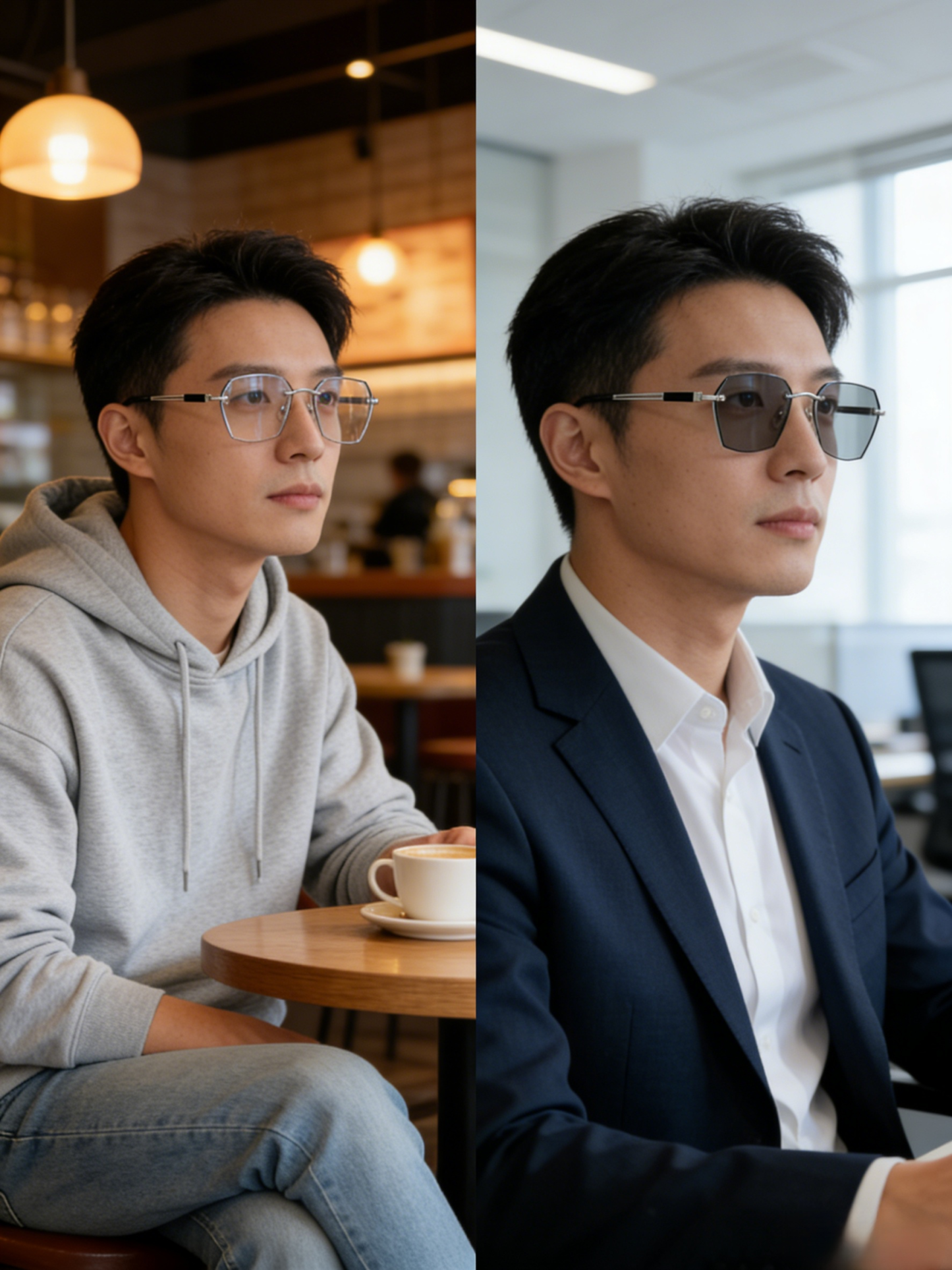 Photochromic smart zoom reading glasses