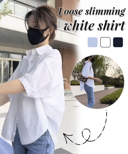 Loose slimming thin white shirt for women