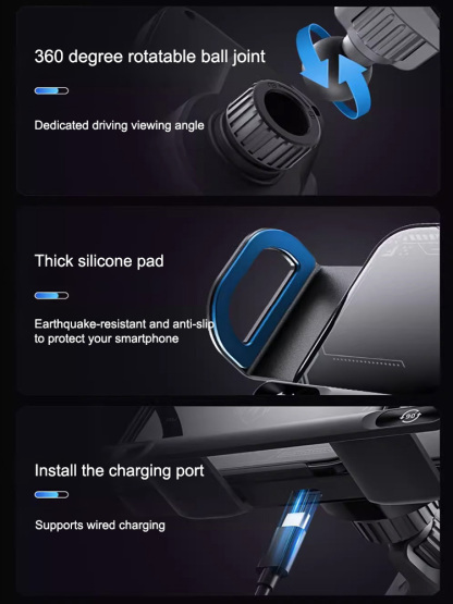 Smart induction wireless car holder