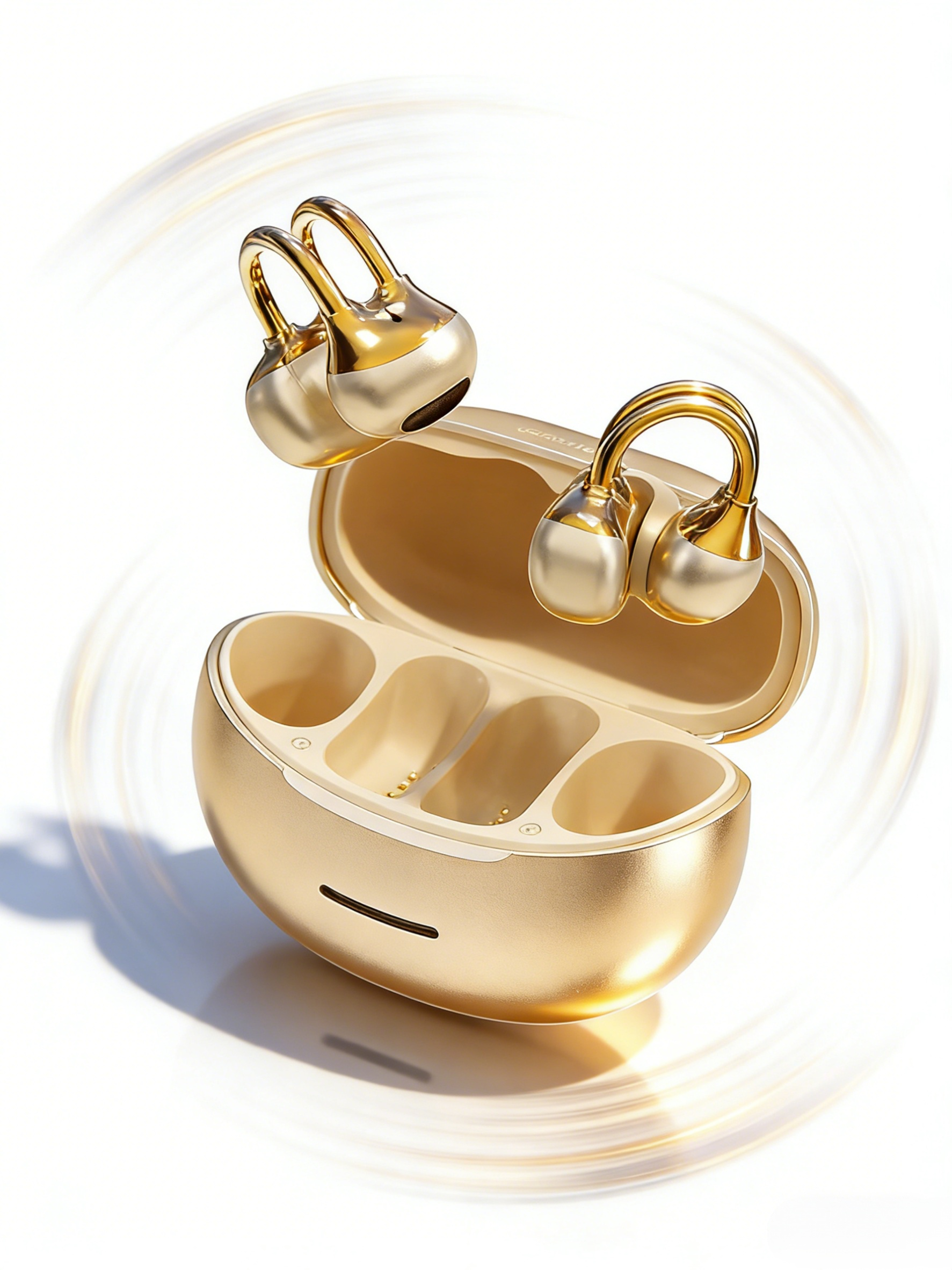 Bowknot Bluetooth Earbuds Clip-on Earrings with Rhinestone Button