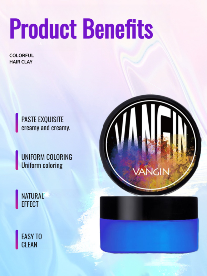 Men's Cool Color Hair Clay Colorful Styling Wax Black Brown Cool Color Hair Clay