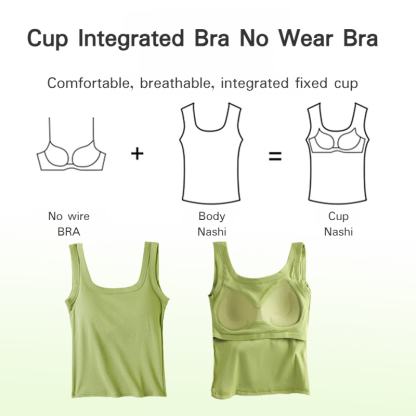 Camisole thin nonmarking bottoming undershirt female summer outwear with bra pads tops