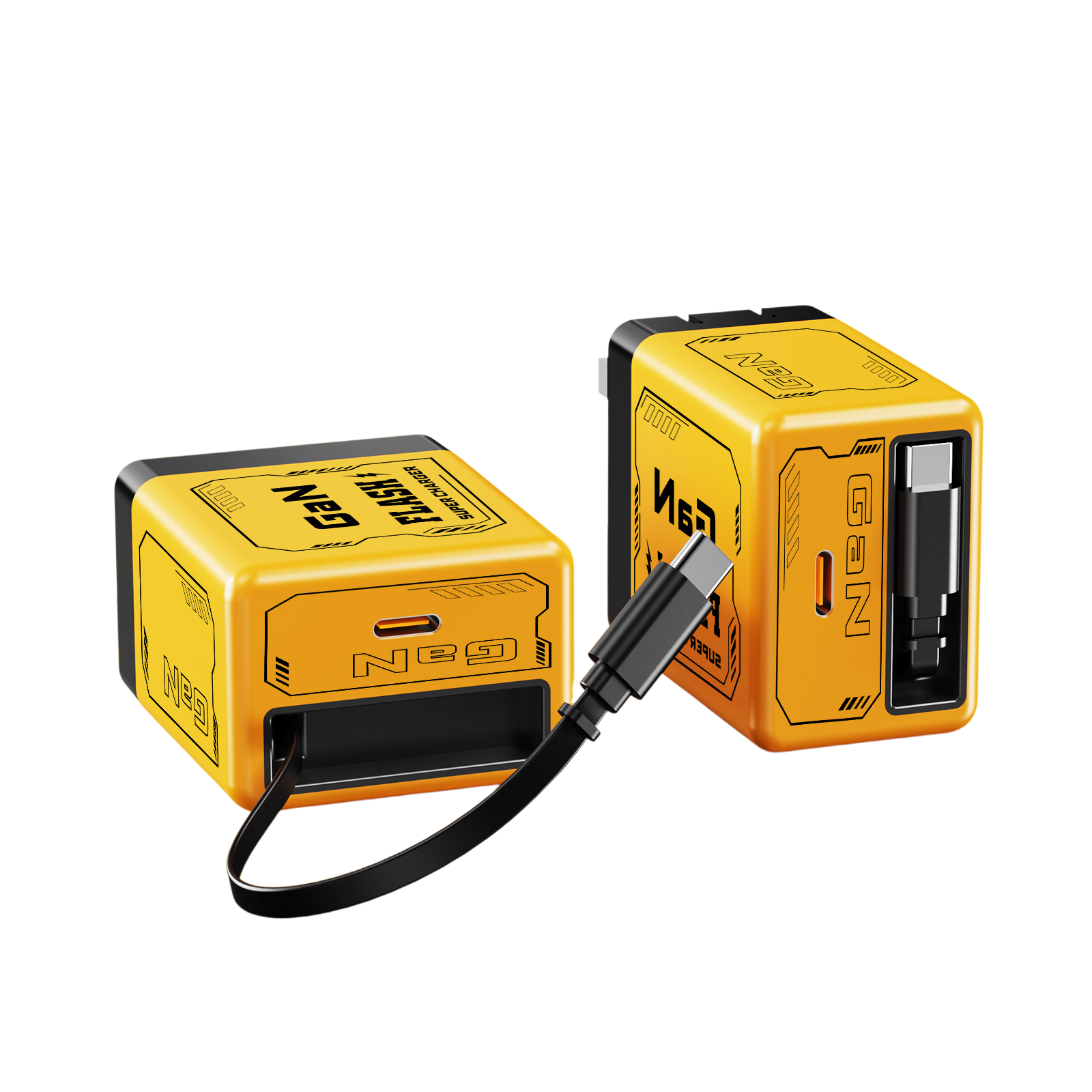 Comes with retractable data cable and plug for fast charging