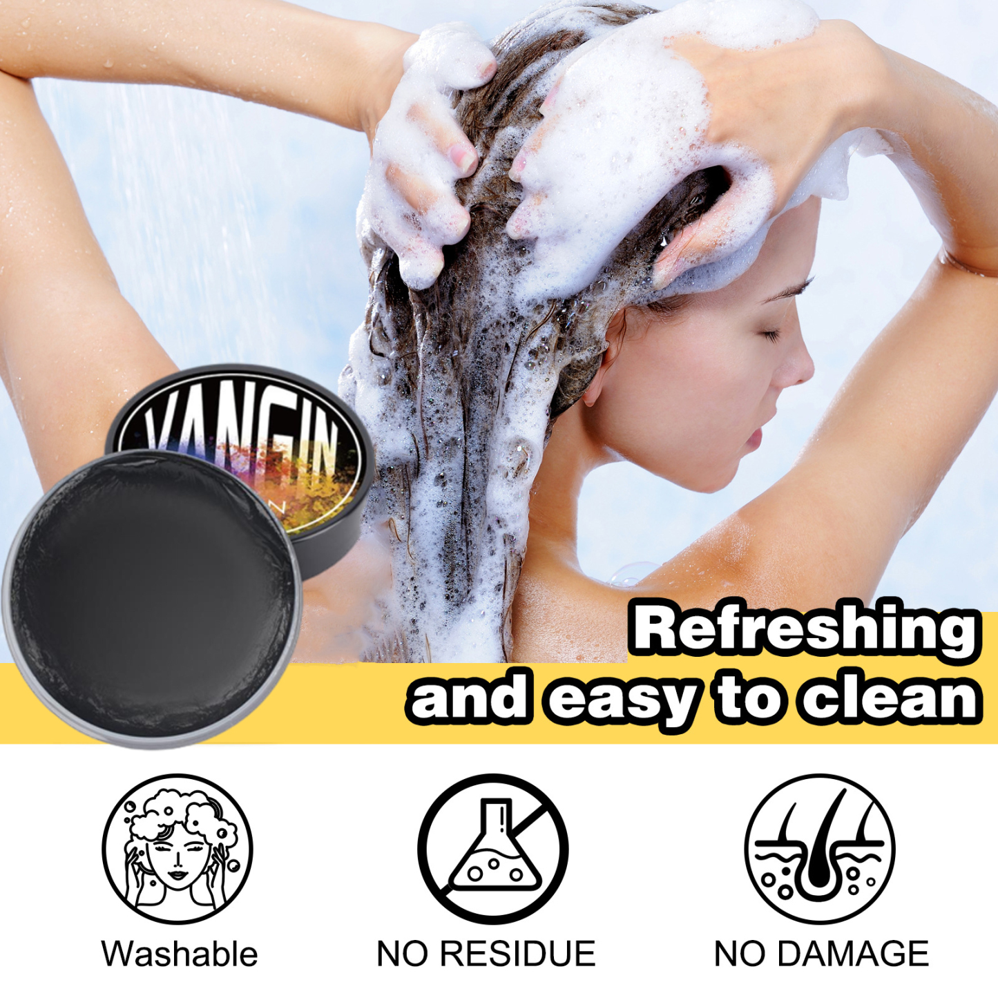 Men's Cool Color Hair Clay Colorful Styling Wax Black Brown Cool Color Hair Clay