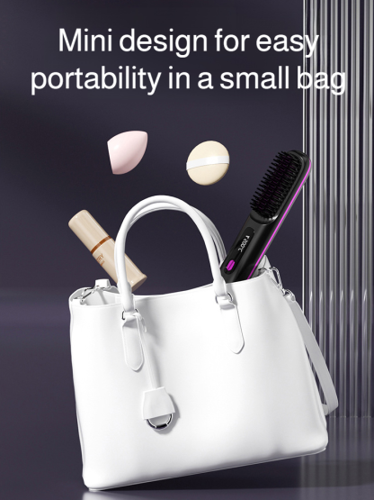 Portable Straightening and Curling Cordless Negative Ion comb