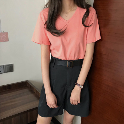 Women’s V-neck Cotton T-shirt