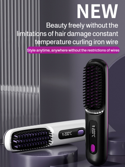 Portable Straightening and Curling Cordless Negative Ion comb