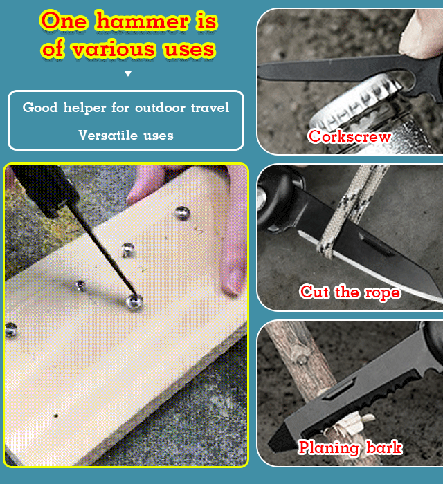 Stainless steel multifunctional claw hammer, outdoor multi-purpose pliers hammer pliers