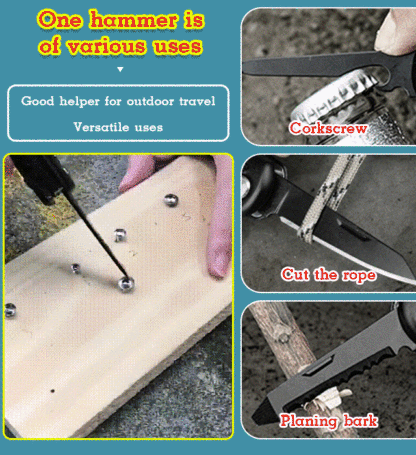 Stainless steel multifunctional claw hammer, outdoor multi-purpose pliers hammer pliers