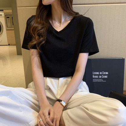 Women’s V-neck Cotton T-shirt