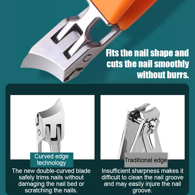 FM [Essential for Ingrown Toenails] Large Angle Anti-Splash Nail Clipper