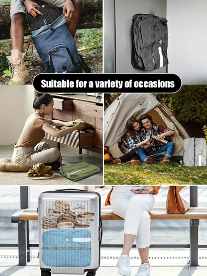 Pump-free travel clothing storage compression bag