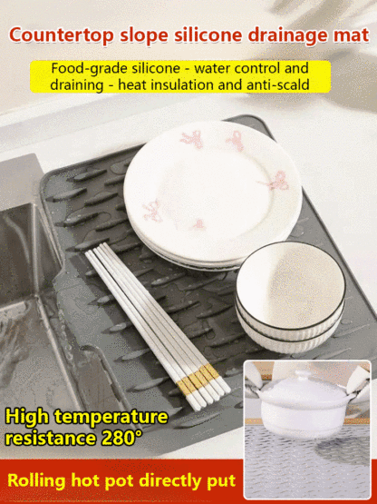 Kitchen artifact silicone drain anti-scalding insulation pad