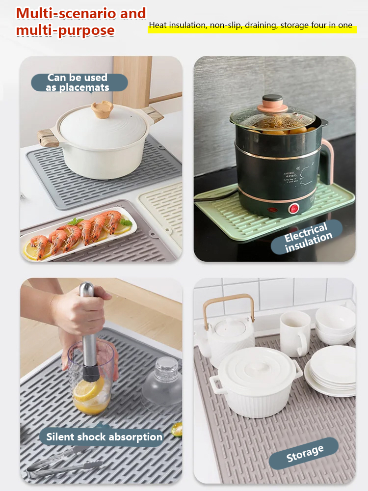 Kitchen artifact silicone drain anti-scalding insulation pad