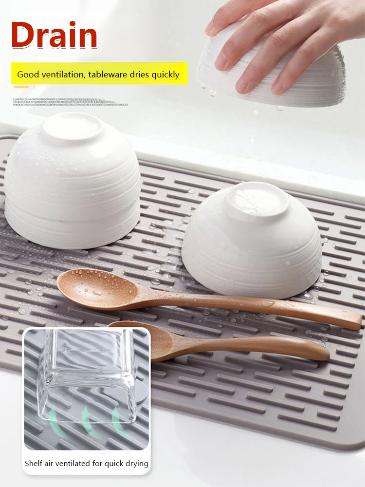 Kitchen artifact silicone drain anti-scalding insulation pad