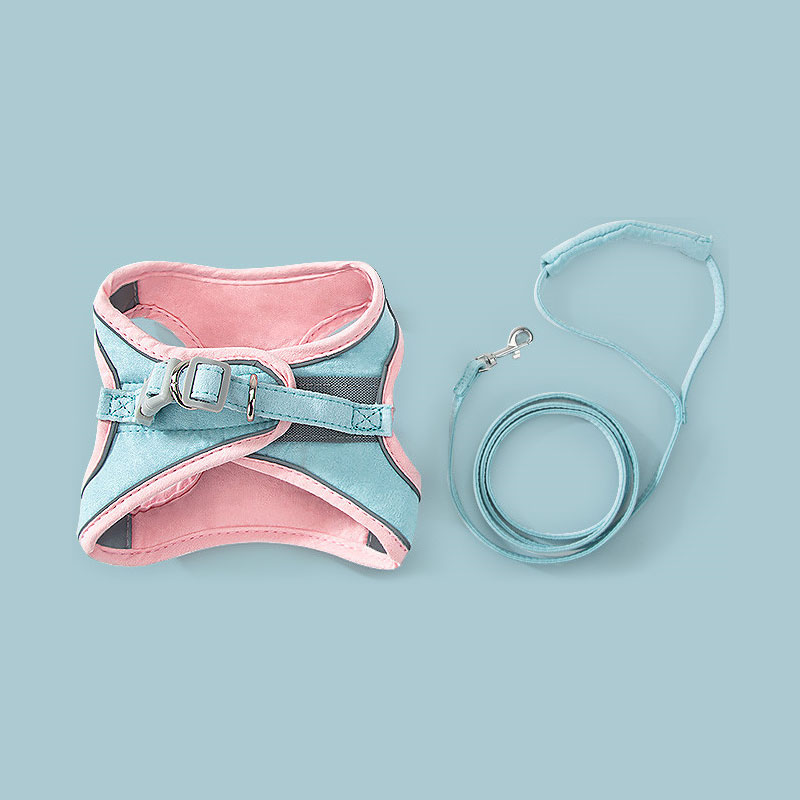 Pet deerskin velvet reflective strap traction rope