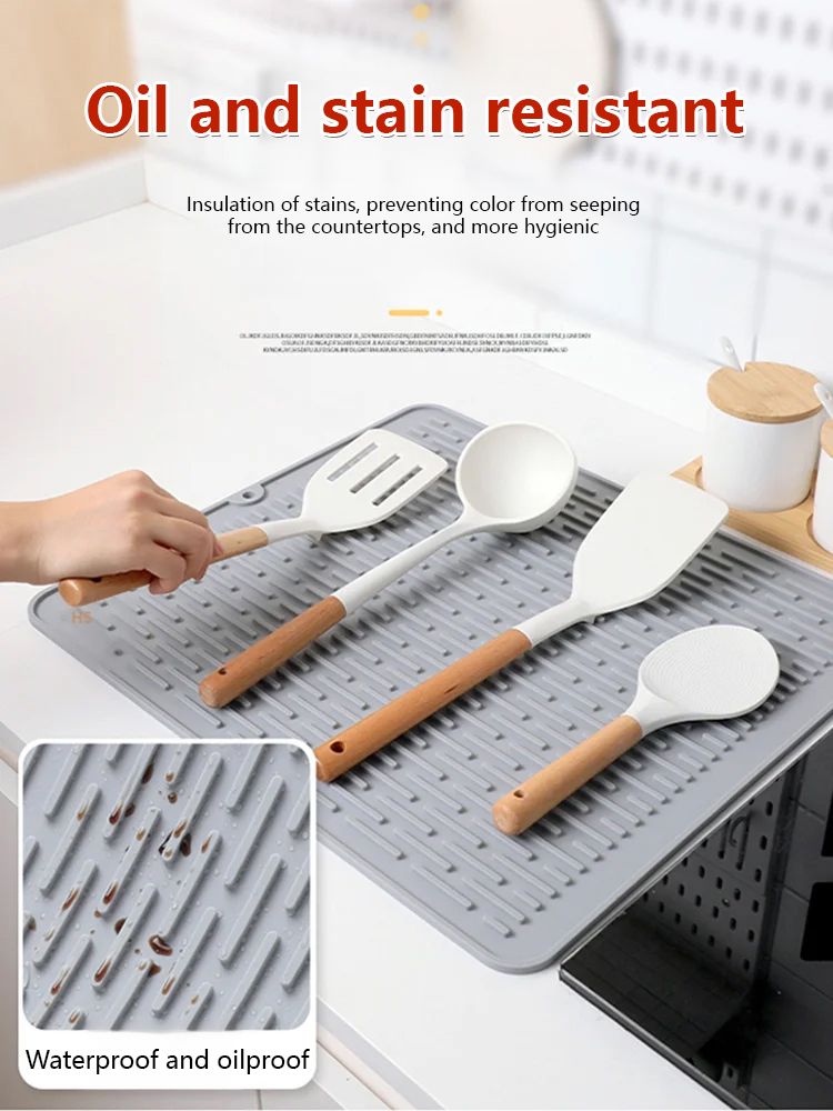 Kitchen artifact silicone drain anti-scalding insulation pad