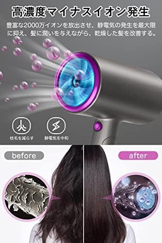 ドライヤー 大風量  速乾 軽量 折り畳み式 高濃度マイナスイオン 恒温ヘアケア 冷熱風 3段階風量調節 ノズル付き コンパクト 持ち運び便利 家庭用/寮用/旅行用 どらいやー ヘアドライヤー PSE認証済み