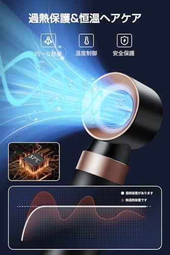 ドライヤー 大風量 電気髪ごて 速乾 ヘアドライヤー 1200W カールドライヤー 簡単にスタイリング 3段階冷熱風量調節 くるくるドライヤー マイナスイオン 付属品5種 過熱防止機能 熱風ブラシ 恒温ヘアケア ストレート/カーリーヘア/ボリュームアップ 家庭用/ヘアサロン/出張 おしゃれ バラ金
