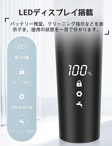 シェーバー メンズ 電気シェーバー 髭剃り 電動 回転式 2段階調節 ひげそり 電動シェーバー 低騒音 IPX7防水 水洗い可 お風呂剃り可 乾湿両用 長持ちバッテリー 電池残量表示 ロック機能 軽量 出張/旅行/プレゼント (ブラック)