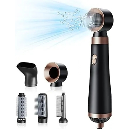 ドライヤー 大風量 電気髪ごて 速乾 ヘアドライヤー 1200W カールドライヤー 簡単にスタイリング 3段階冷熱風量調節 くるくるドライヤー マイナスイオン 付属品5種 過熱防止機能 熱風ブラシ 恒温ヘアケア ストレート/カーリーヘア/ボリュームアップ 家庭用/ヘアサロン/出張 おしゃれ バラ金