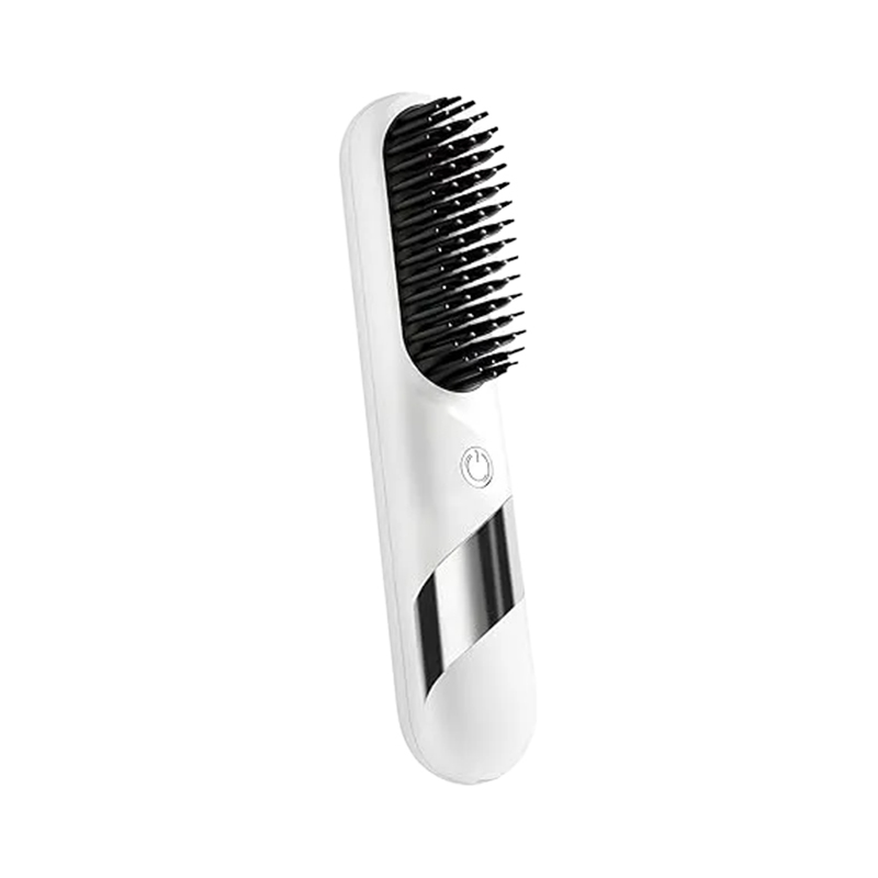 ストレートアイロン ヒートブラシ ヘアアイロン 「サロン級ツヤ髪」 4段温調節 140℃~200℃ マイナスイオン 静電気防止 コードレス Type-C充電式 瞬時予熱 やけど防止 温度表示 ストレート&カール両用 プロ仕様 コンパクト ヘアブラシ 海外対応 軽量 男女兼用 プレゼント ホワイト 日本語取扱説明書