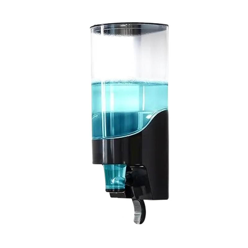 マウスウォッシュ ディスペンサー 詰め替え 壁掛け 900ml マウスウォッシュ ボトル 洗口液 ABSカップを10個付き(ブラック)