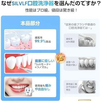 口腔洗浄器 ジェットウォッシャー 歯垢除去率99.9% 4種類ノズル付き 360°回転設計 舌クリーナー搭載 4種類の水流モード 20-150PSI水圧調整 310ml大容量タンク IPX7防水 USB充電式 こうくう洗浄機 コンパクト設計 家庭用?旅行用に最適 ギフト プレゼント
