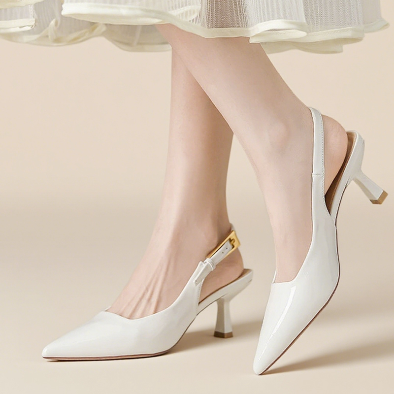 【OFF WHITE】ポインテッド バックストラップ パンプス(3cmヒール) ファビオルスコーニ FABIO RUSCONI バックストラップポインテッド