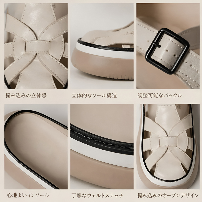 厚底サボサンダル | 1日5キロ歩いても疲れ知らず  、蒸れずに臭わない