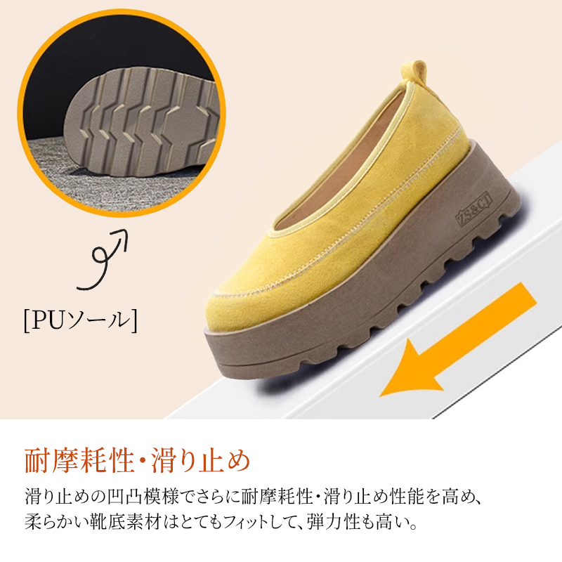 滑り止めと弾力性に優れたPU発泡ソールの底面デザインと耐摩耗性の紹介