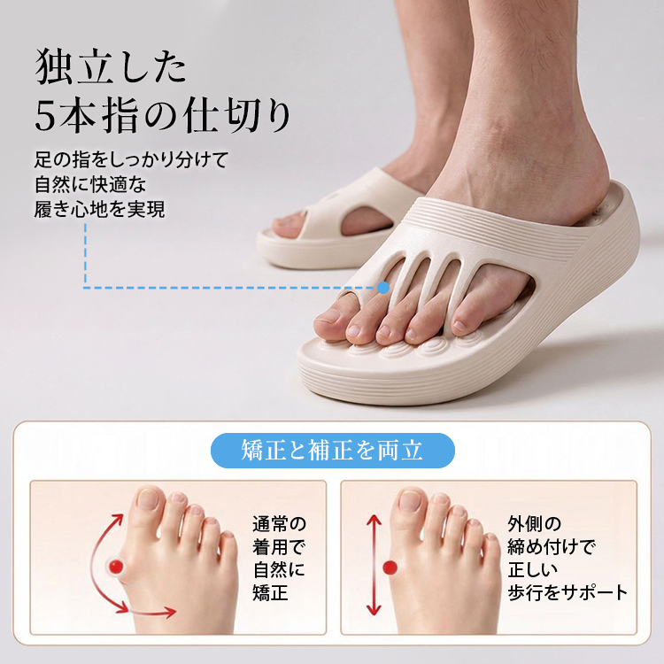 滑りにくい 5本指スリッパ