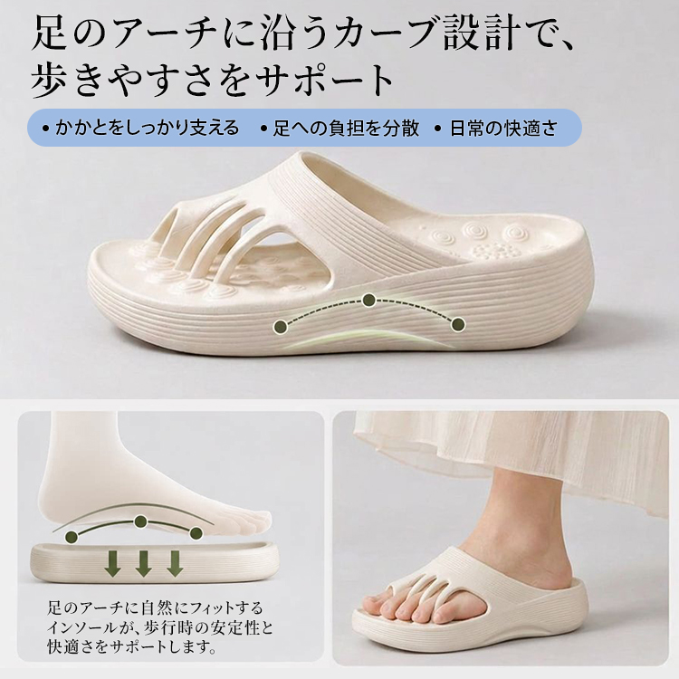 滑りにくい 5本指スリッパ
