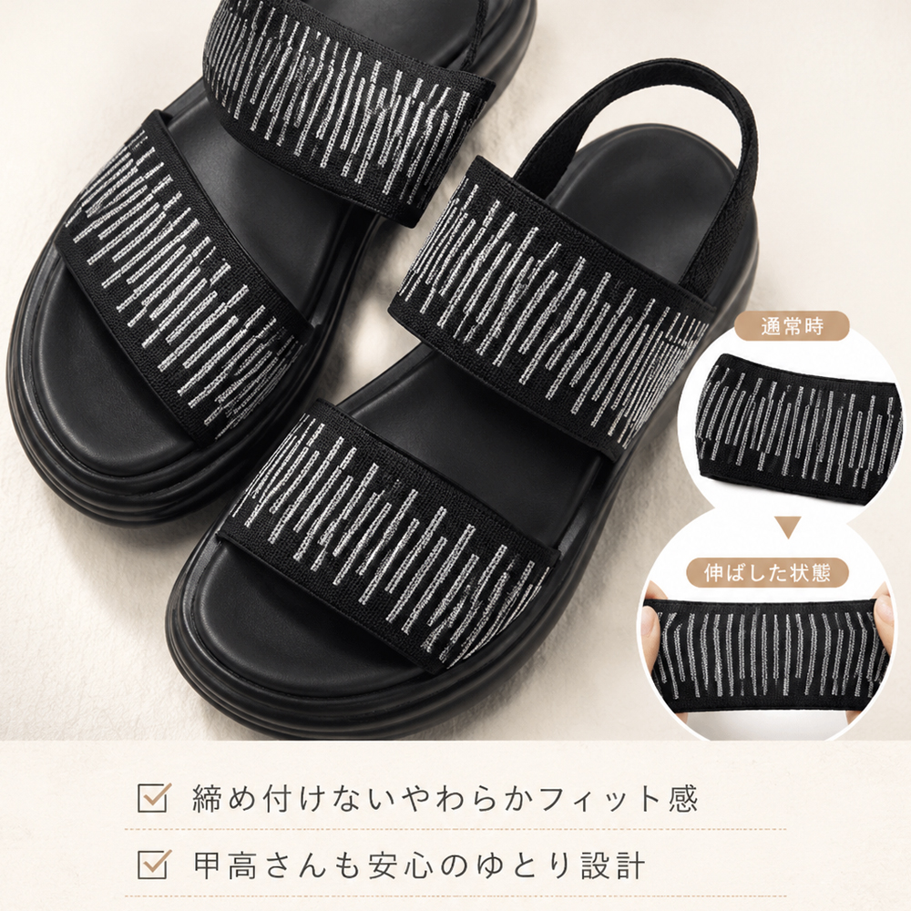 厚底・軽量・快適なサンダル
