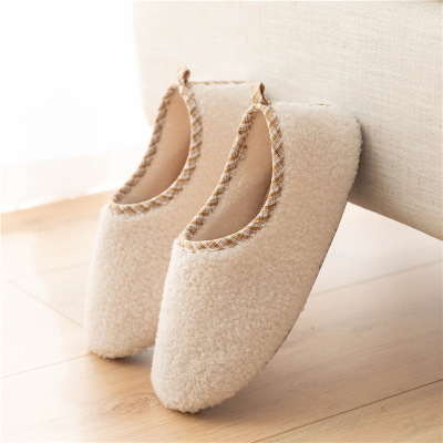 ボアスリッパ チェック柄パイピング